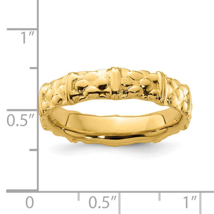Sterling Silver Stackable Expressions Gold-plated Ring