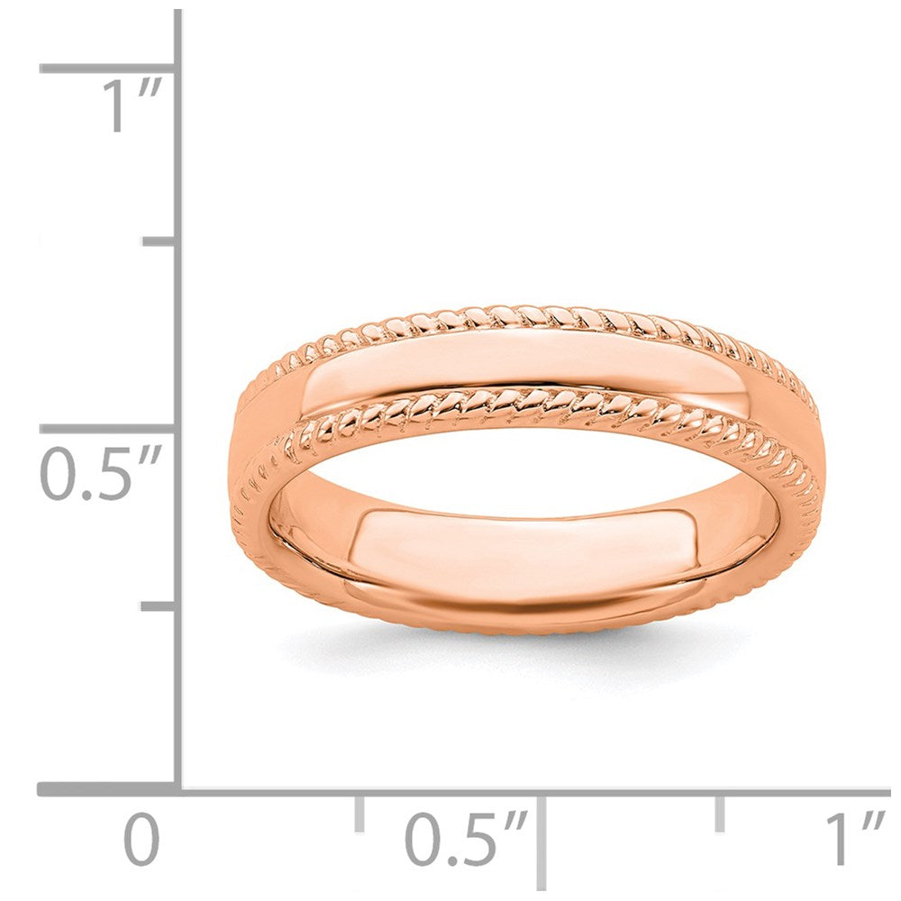 Sterling Silver Stackable Expressions Pink-plated Ring