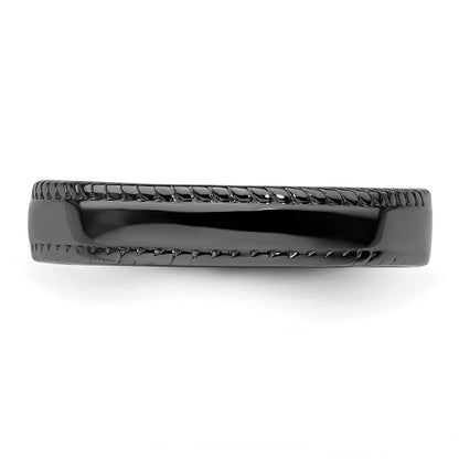 Sterling Silver Stackable Expressions Black-plated Ring