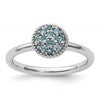 Sterling Silver Stackable Expressions Blue Topaz Rhodium Ring
