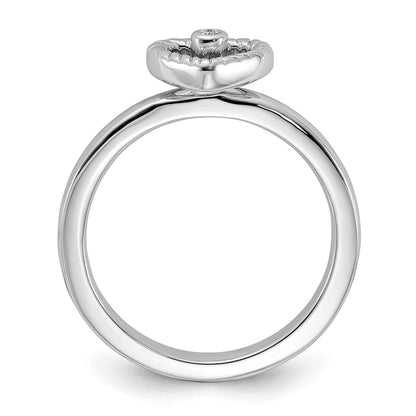 Sterling Silver Stackable Expressions Heart Diamond Ring