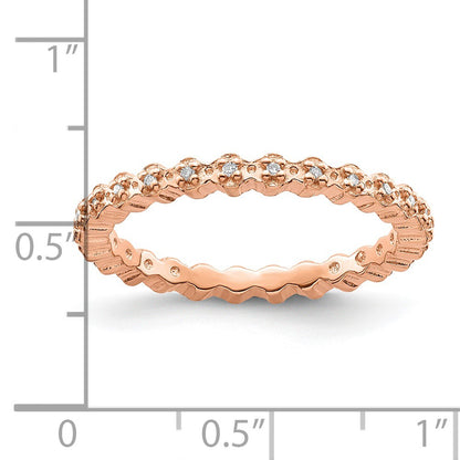 Sterling Silver Stackable Expressions Diamond Pink-plated Ring