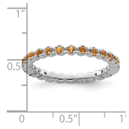 Sterling Silver Stackable Expressions Citrine Ring