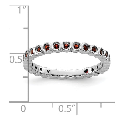 Sterling Silver Stackable Expressions Garnet Ring