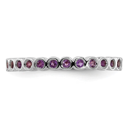 Sterling Silver Stackable Expressions Amethyst Ring