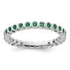 Sterling Silver Stackable Expressions Created Emerald Ring