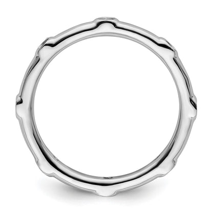 Sterling Silver Stackable Expressions Aquamarine Ring
