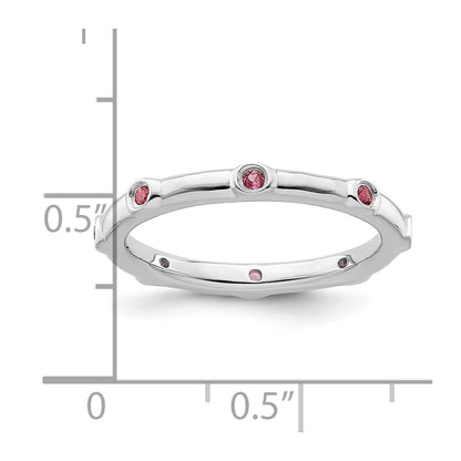 Sterling Silver Stackable Expressions Pink Tourmaline Ring