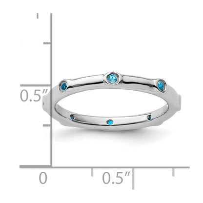 Sterling Silver Stackable Expressions Blue Topaz Ring