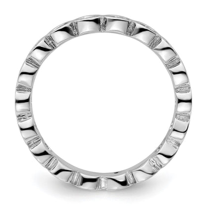 Sterling Silver Stackable Expressions Aquamarine Ring