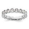 Sterling Silver Stackable Expressions White Topaz Ring