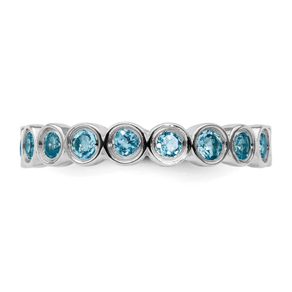 Sterling Silver Stackable Expressions Blue Topaz Ring
