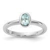 Sterling Silver Stackable Expressions Oval Aquamarine Ring