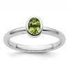 Sterling Silver Stackable Expressions Oval Peridot Ring