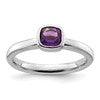 Sterling Silver Stackable Expressions Cushion Cut Amethyst Ring