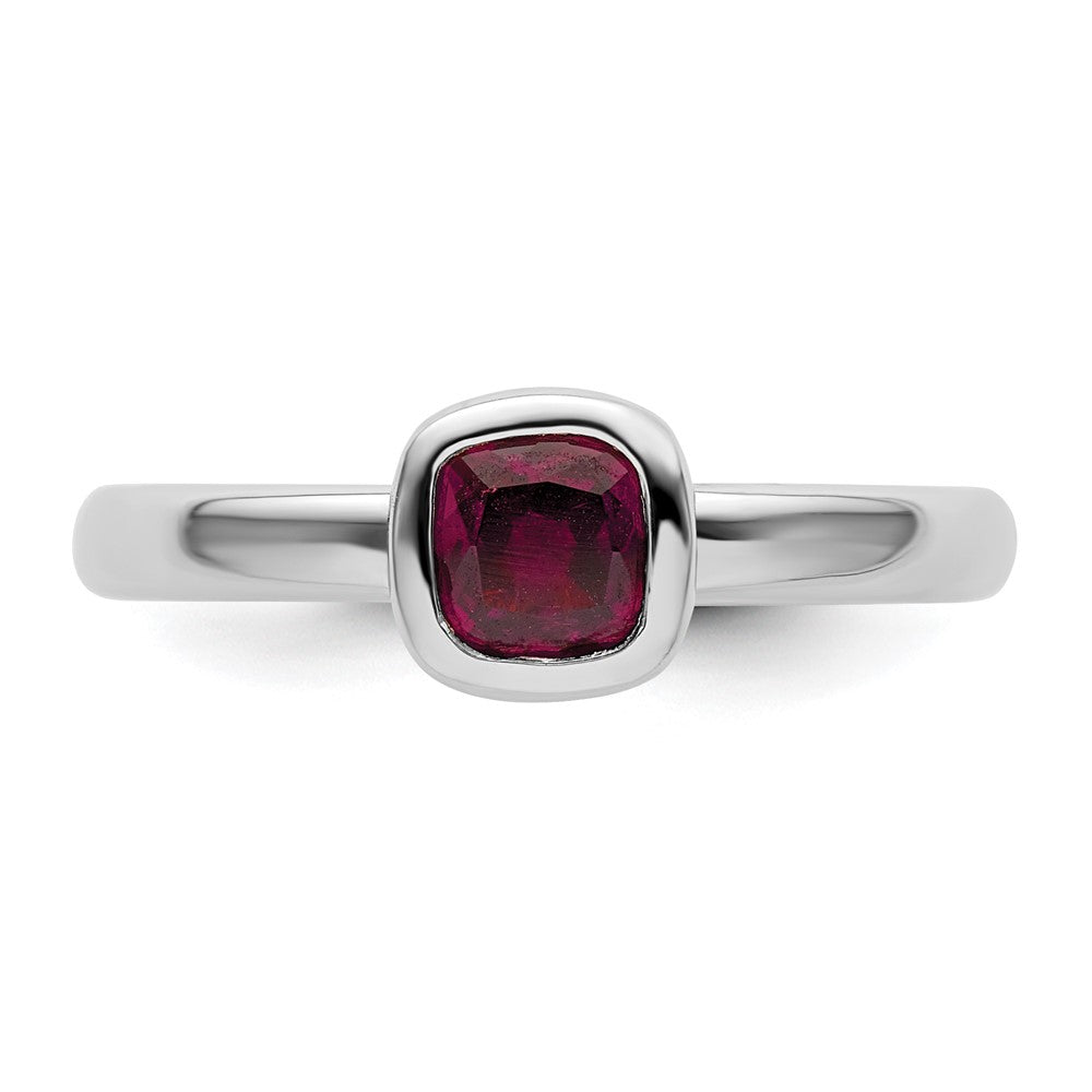SSr Stackable Expressions Cushion Cut Rhodolite Garnet Ring