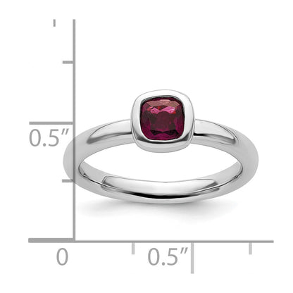 SSr Stackable Expressions Cushion Cut Rhodolite Garnet Ring