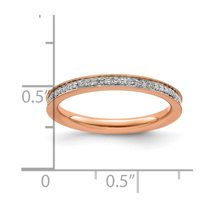 Sterling Silver Stackable Expressions & Diamonds Pink-plated Ring