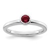 Sterling Silver Stackable Expressions Low 4mm Round Cr. Ruby Ring