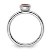 Sterling Silver Stackable Expressions Low 5mm Round Garnet Ring