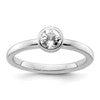 Sterling Silver Stackable Expressions Low 5mm Round White Topaz Ring