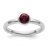 SS Stackable Expressions Low 5mm Round Rhodolite Garnet Ring