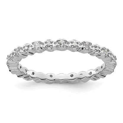 Sterling Silver Stackable Expressions White Topaz & Diamond Ring