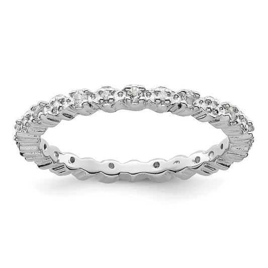 Sterling Silver Stackable Expressions White Topaz & Diamond Ring