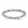 Sterling Silver Stackable Expressions Blue Topaz & Diamond Ring