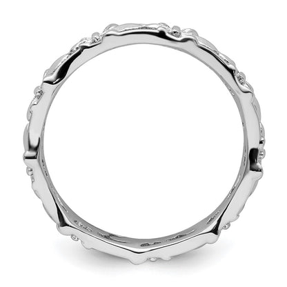 Sterling Silver Stackable Expressions Polished Fleur De Lis Ring