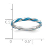 Sterling Silver Stackable Expressions Twisted Blue Enameled Ring
