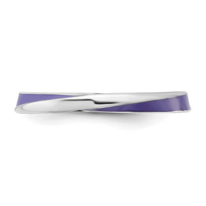 Sterling Silver Stackable Expressions Twisted Purple Enameled Ring