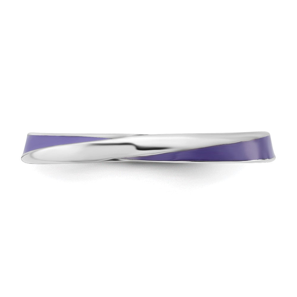 Sterling Silver Stackable Expressions Twisted Purple Enameled Ring