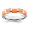 Sterling Silver Stackable Expressions Polished Orange Enameled Ring