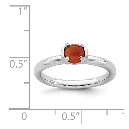 Sterling Silver Stackable Expressions Polished Red Agate Ring