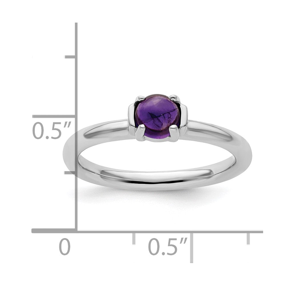 Sterling Silver Stackable Expressions Polished Amethyst Ring