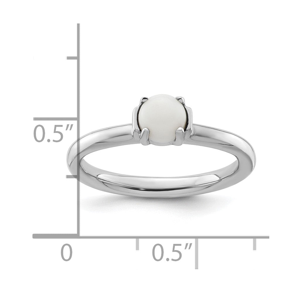Sterling Silver Stackable Expressions Polished White Agate Ring