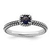 Sterling Silver Stackable Expressions Polished Cr. Sapphire Ring