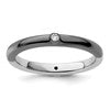 Sterling Silver Stackable Expressions Polished Half White/Black Dia Ring