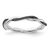 Sterling Silver Stackable Expressions Polished Black Diamond Ring