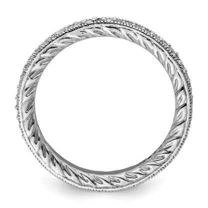 Sterling Silver Stackable Expressions Polished Diamond Ring