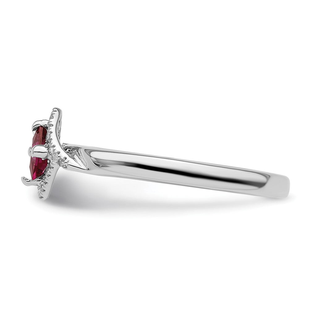 Sterling Silver Stackable Expressions Polished Cr. Ruby & Dia Ring