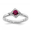 Sterling Silver Stackable Expressions Polished Cr. Ruby & Dia Ring