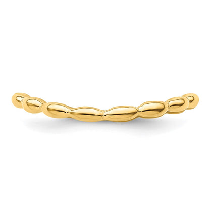 Sterling Silver Stackable Expressions Polished Gold-plate Wave Ring