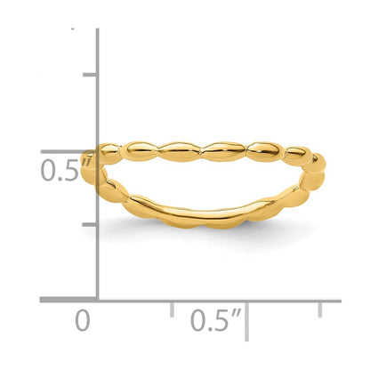 Sterling Silver Stackable Expressions Polished Gold-plate Wave Ring