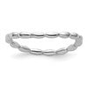 Sterling Silver Stackable Expressions Polished Rhodium-plate Wave Ring