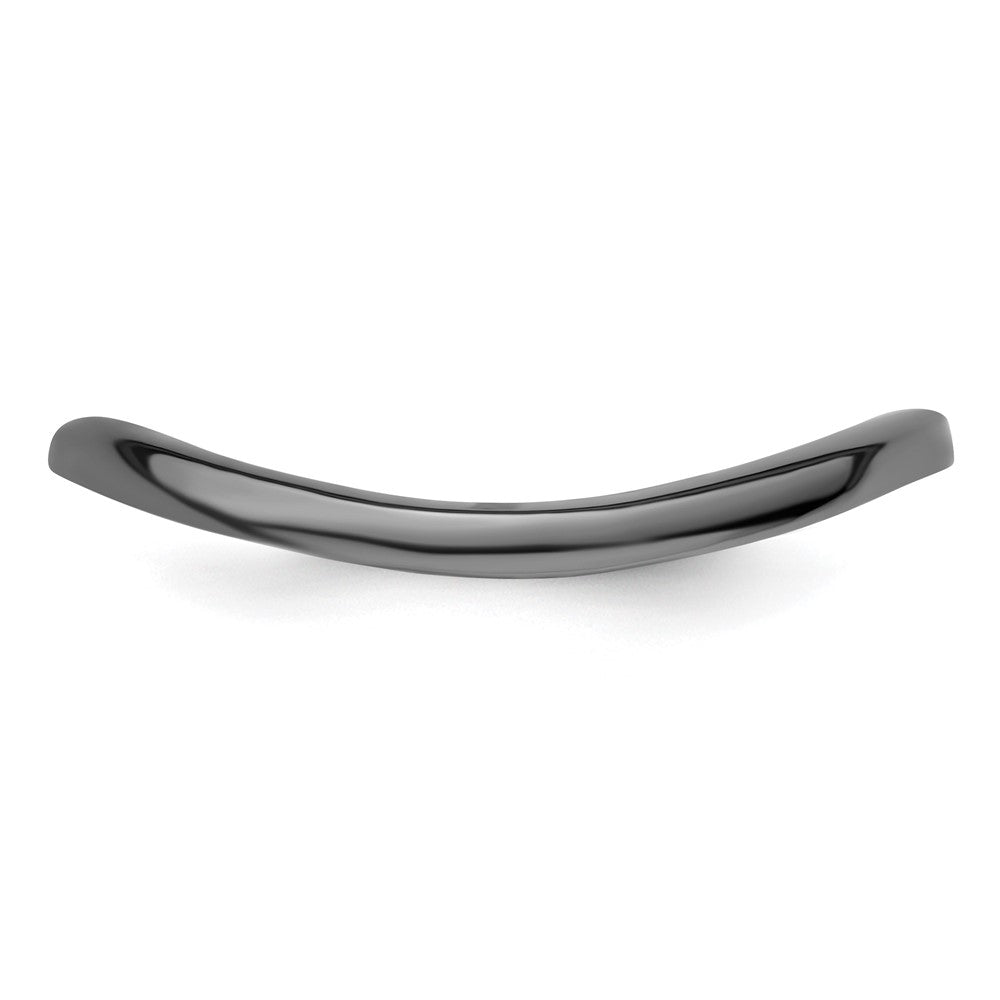 Sterling Silver Stackable Expressions Polished Black-plated Wave Ring