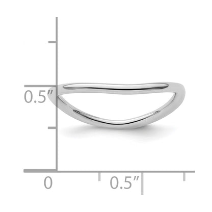 Sterling Silver Stackable Expressions Polished Rhodium-plate Wave Ring