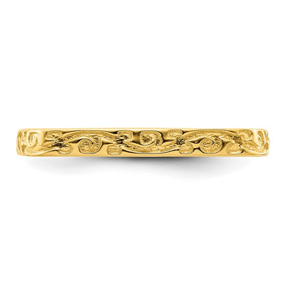 Sterling Silver Stackable Expressions Polished Gold-plated Square Ring