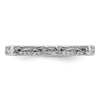 Sterling Silver Stackable Expressions Polished Rhodium-plated Square Ring